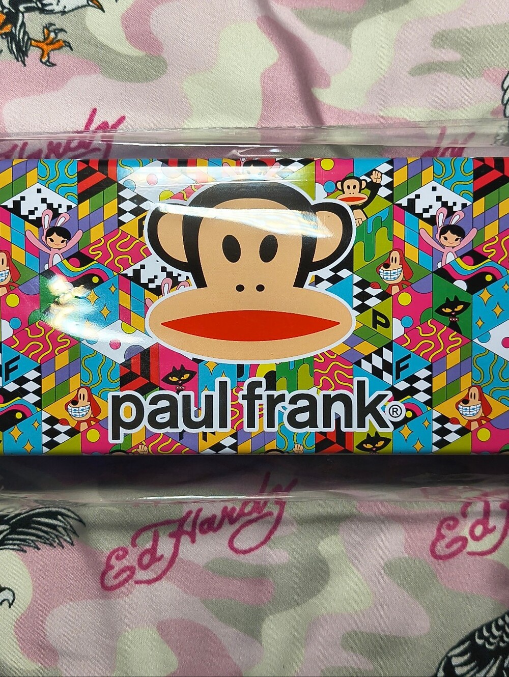 Paul Frank Rainbow Patchwork Comic Friends Metal Tin Pencil Case NEW